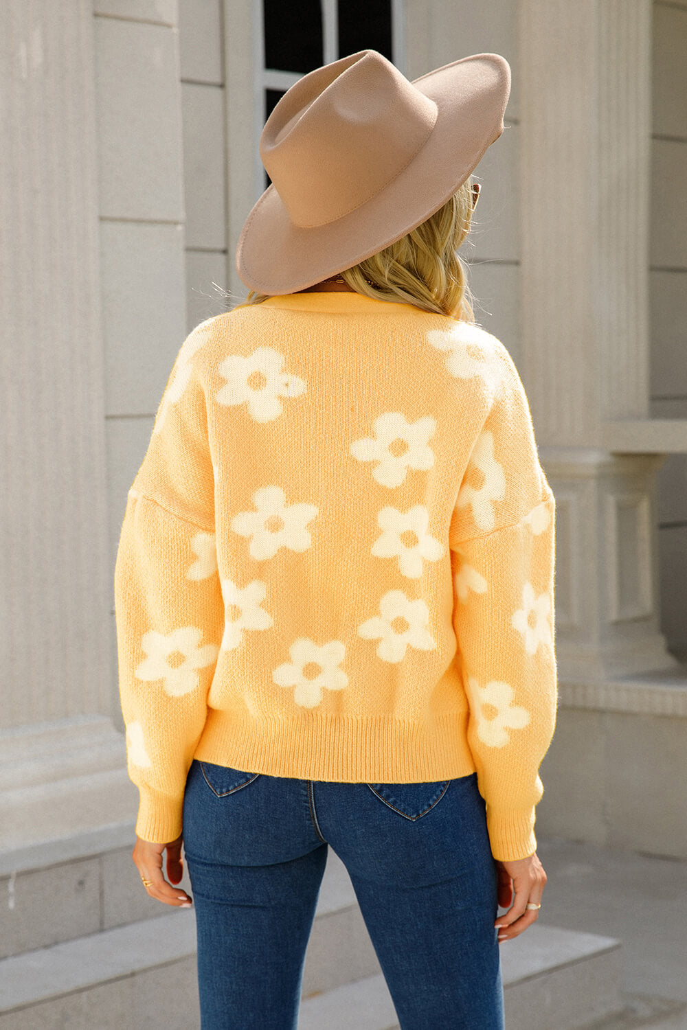Floral Dropped Shoulder Button-Up Cardigan  Coats & Jackets- Doll Fits