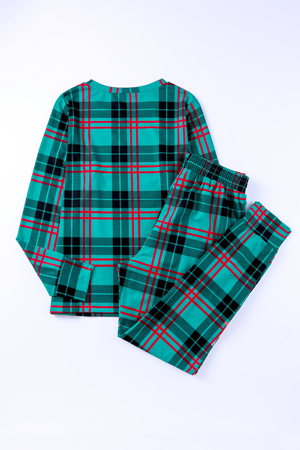 Plaid Long Sleeve Top and Pants Lounge Set  - Doll Fits