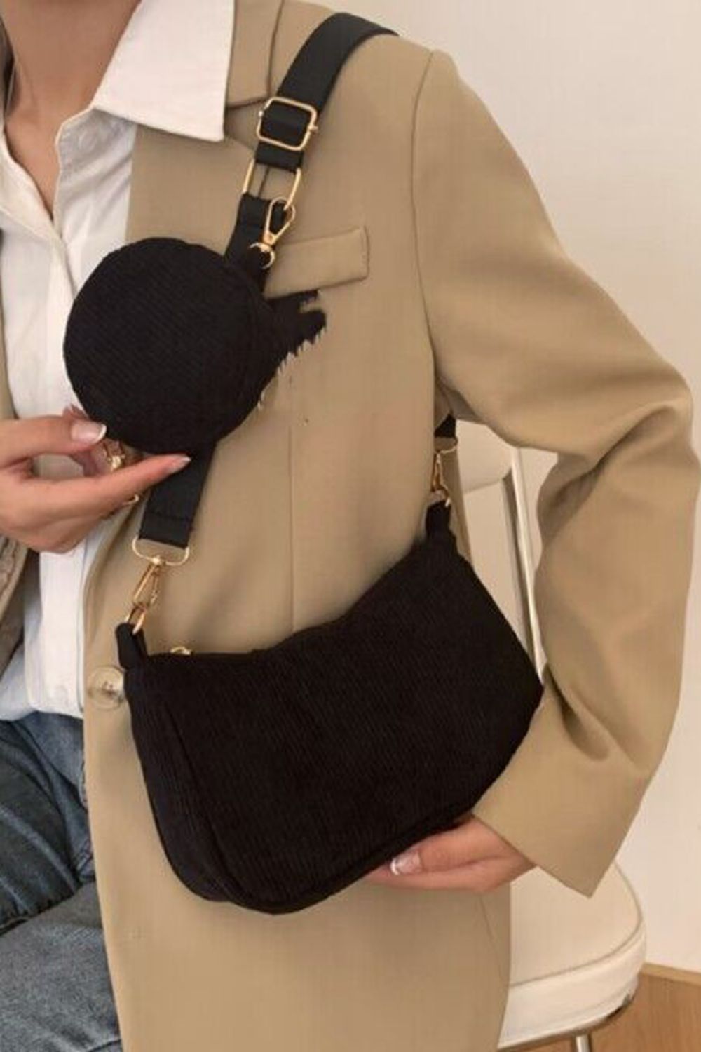Corduroy Crossbody Bag  - Doll Fits
