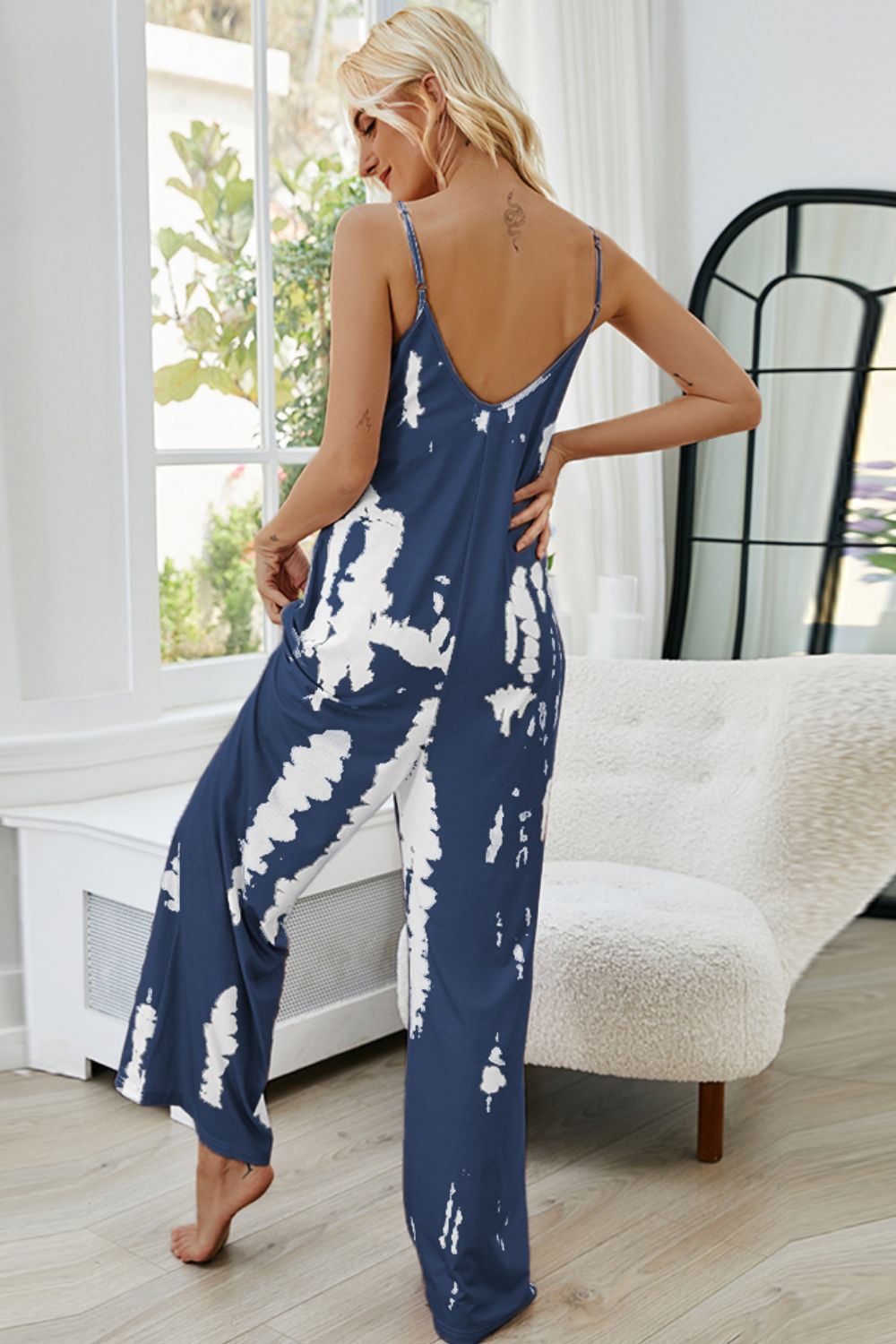 Tie-Dye Spaghetti Strap Jumpsuit with Pockets  Jumpsuits & Rompers- Doll Fits