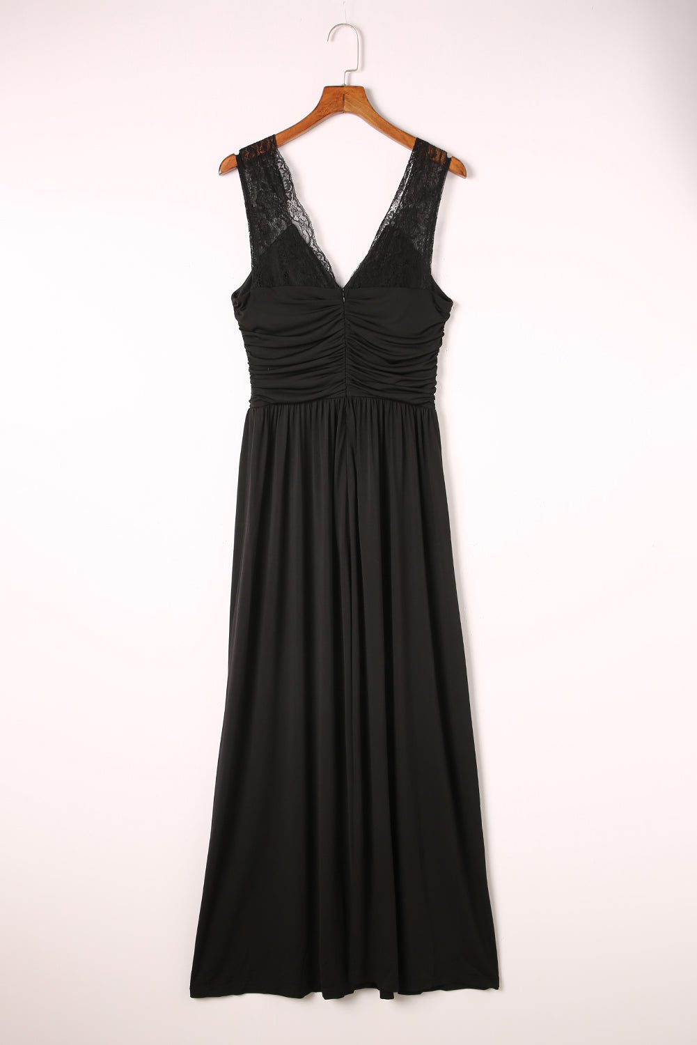 Surplice Neck Spliced Lace Split Maxi Dress  Dresses- Doll Fits