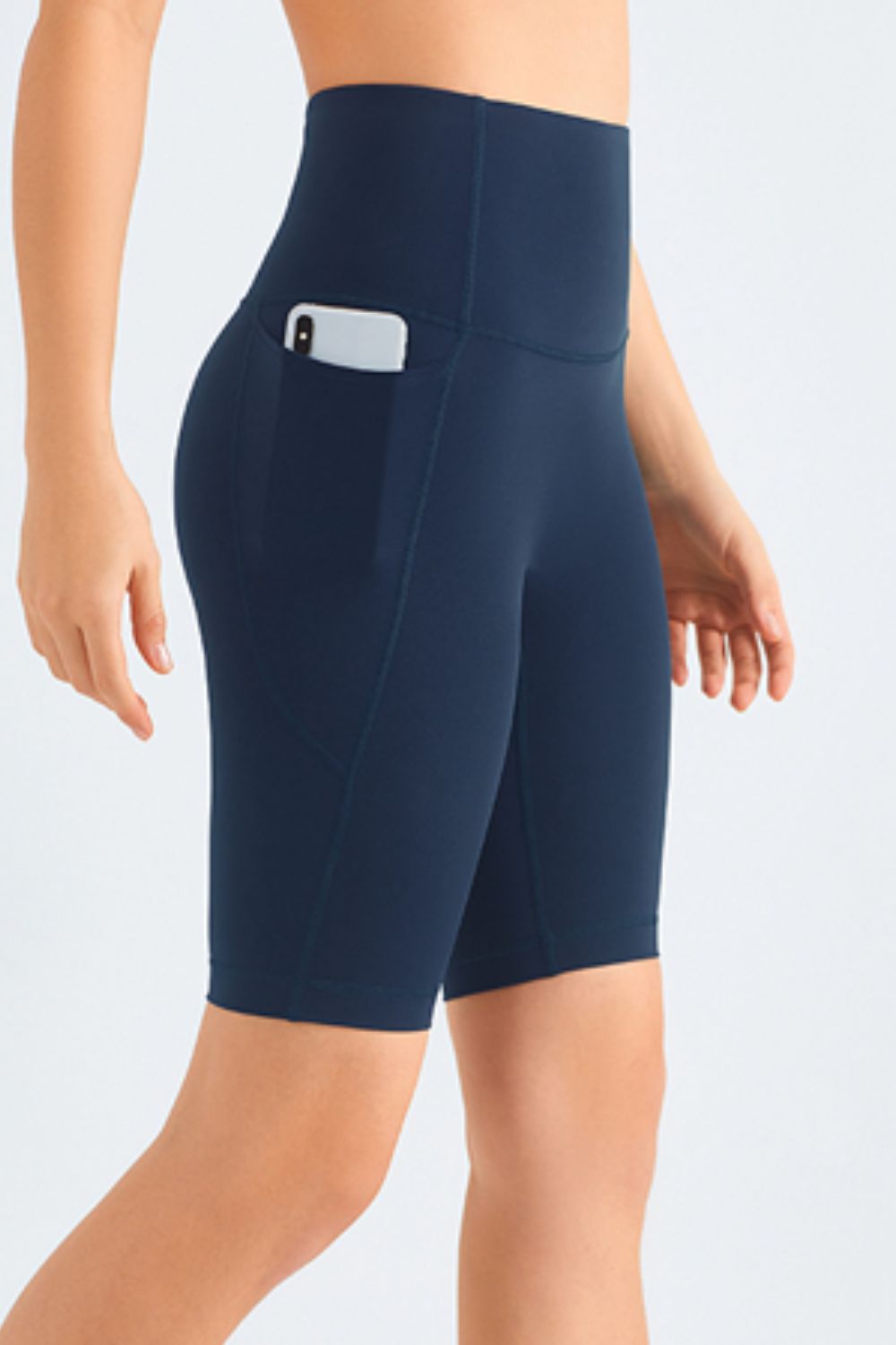 Feel Like Skin Elastic Waistband Pocket Biker Shorts  Activewear- Doll Fits