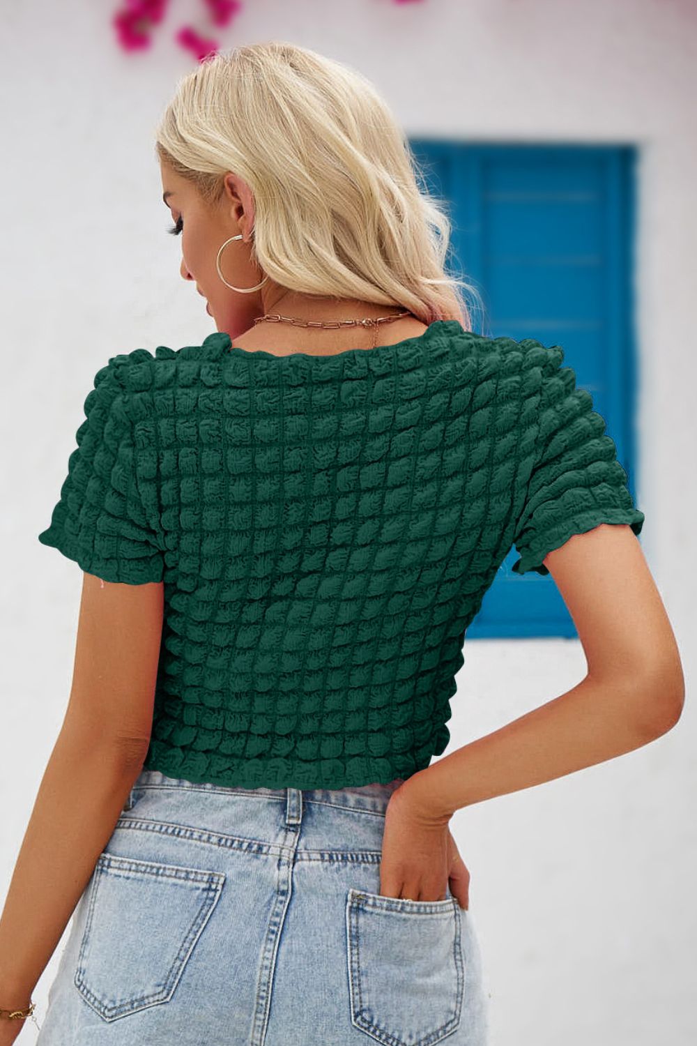 Round Neck Short Sleeve Crop Top  Shirts & Tops- Doll Fits