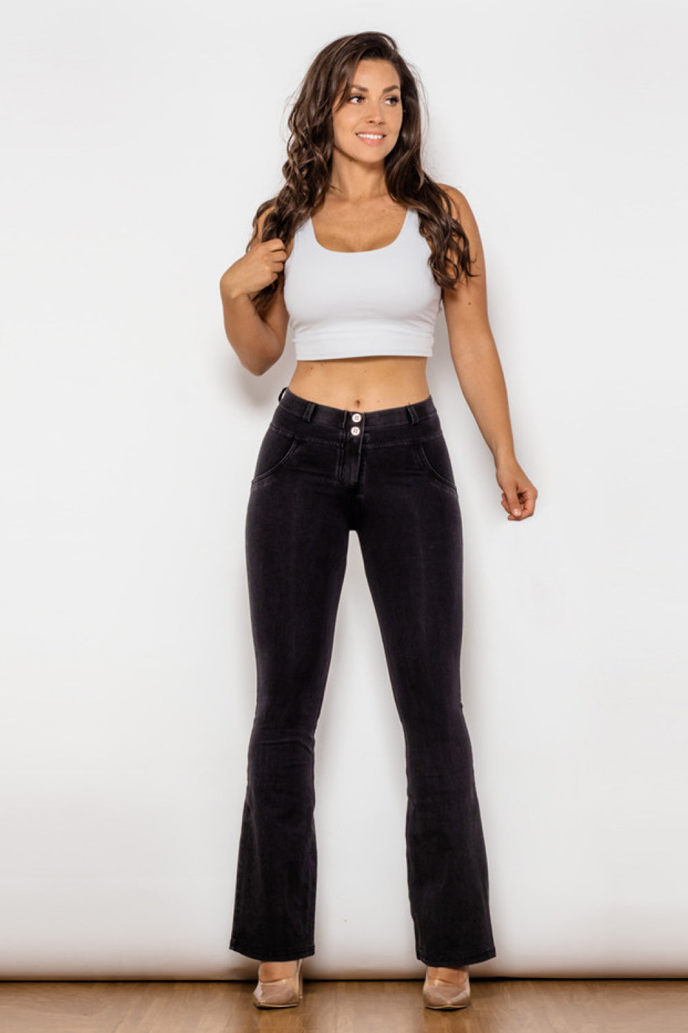 Buttoned Flare Jeans  Pants- Doll Fits