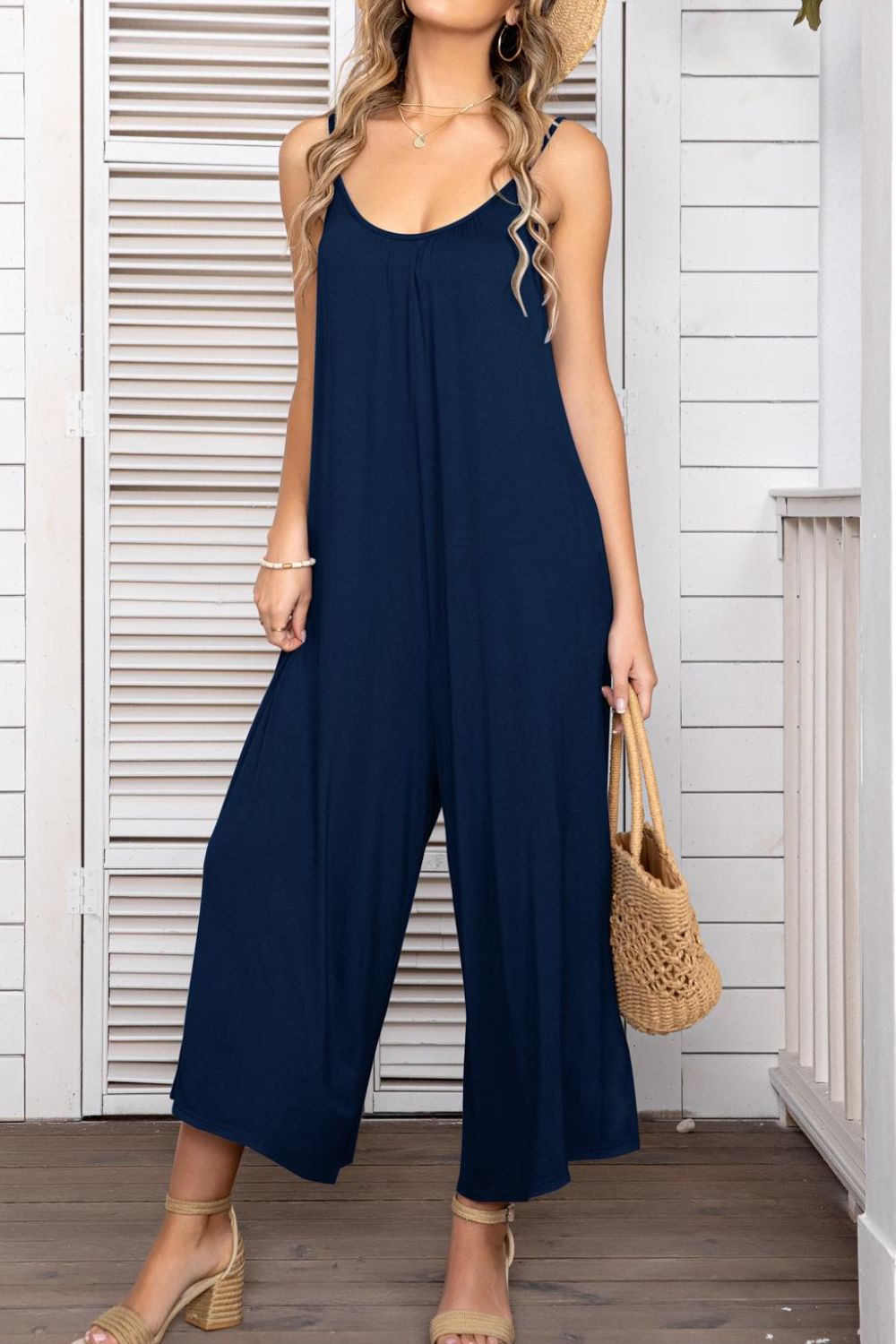 Spaghetti Strap Scoop Neck Jumpsuit  Jumpsuits & Rompers- Doll Fits