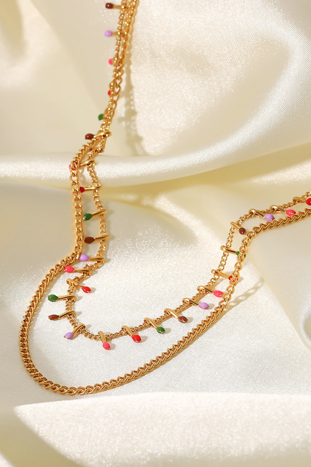 18K Gold-Plated Double-Layered Stainless Steel Necklace  Necklaces- Doll Fits