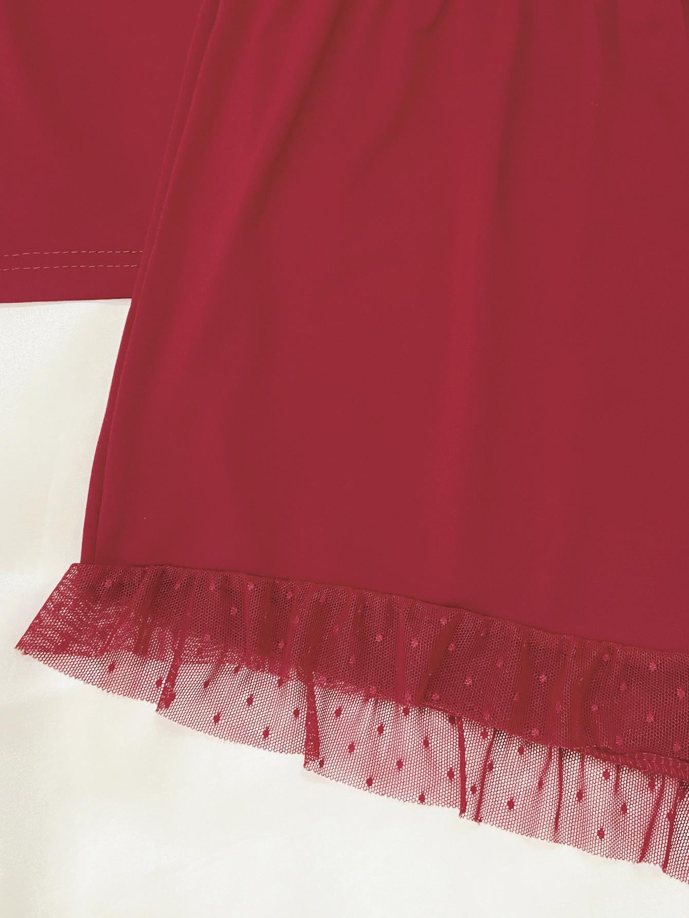 Gathered Detail Spliced Mesh Sleeveless Top and Shorts Lounge Set  Sleepwear & Loungewear- Doll Fits