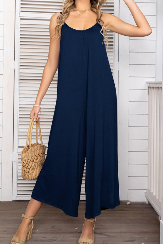 Spaghetti Strap Scoop Neck Jumpsuit  Jumpsuits & Rompers- Doll Fits