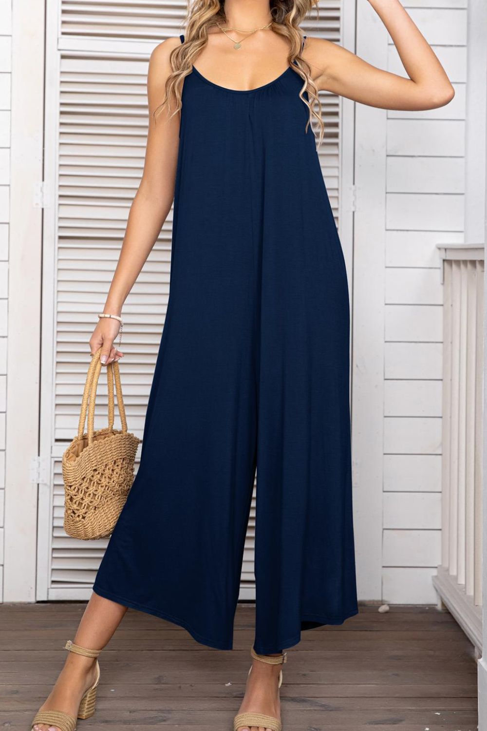 Spaghetti Strap Scoop Neck Jumpsuit  Jumpsuits & Rompers- Doll Fits