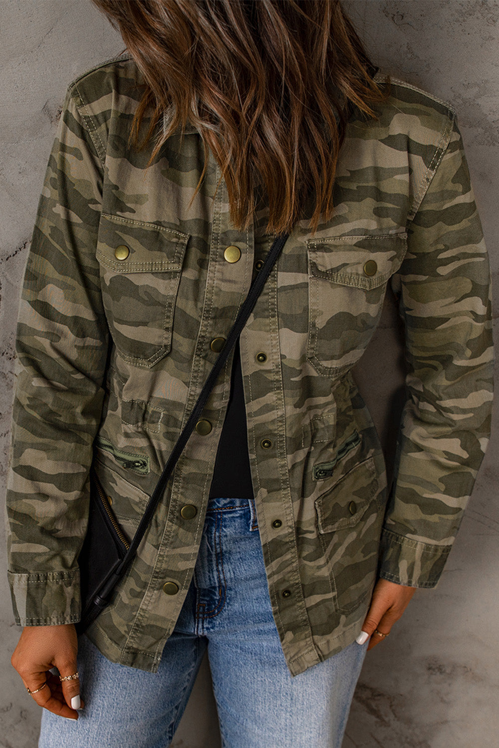 Camouflage Snap Down Jacket  Coats & Jackets- Doll Fits