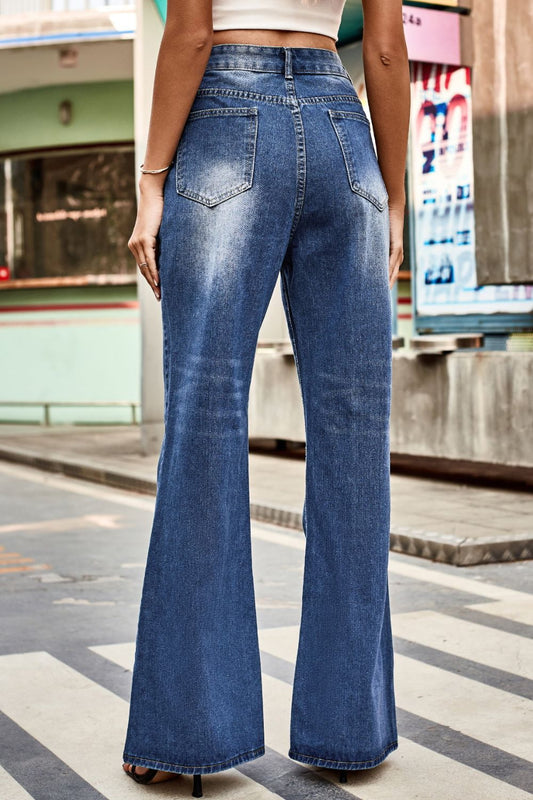 Buttoned Loose Fit Jeans with Pockets  - Doll Fits