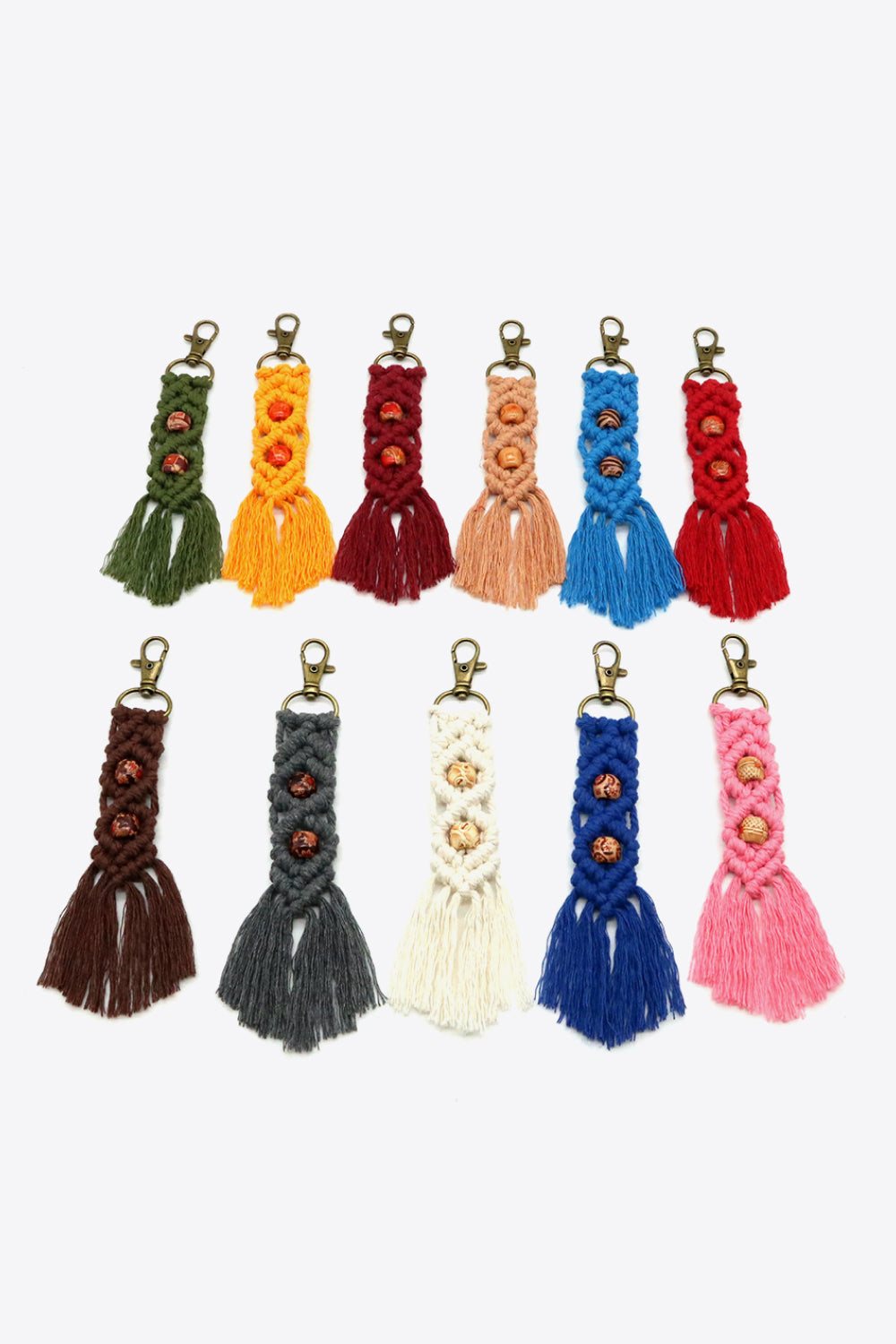 Assorted 4-Pack Handmade Macrame Fringe Keychain  Keychains- Doll Fits