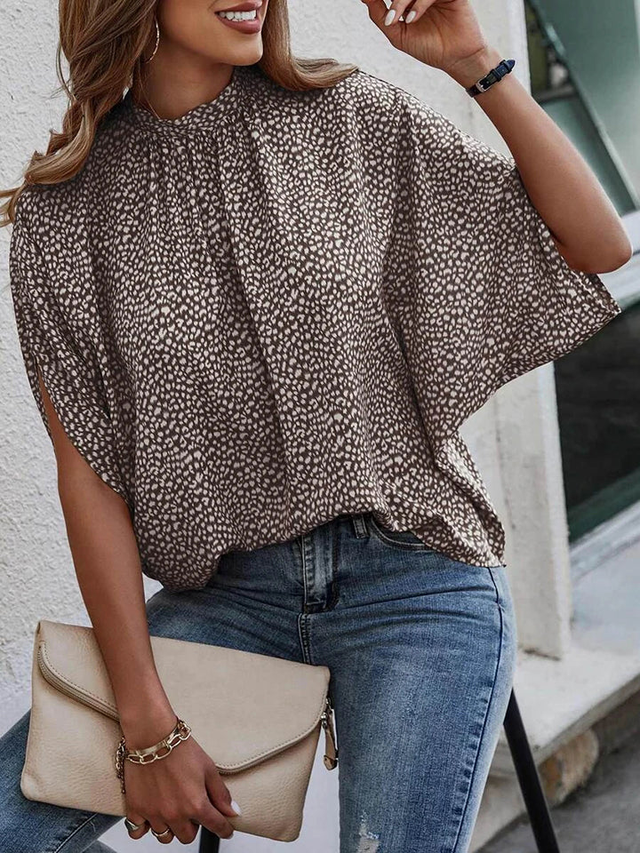 Round Neck Slit Sleeve Blouse  - Doll Fits