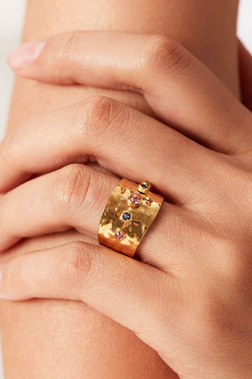18K Gold-Plated Zircon Ring  Rings- Doll Fits