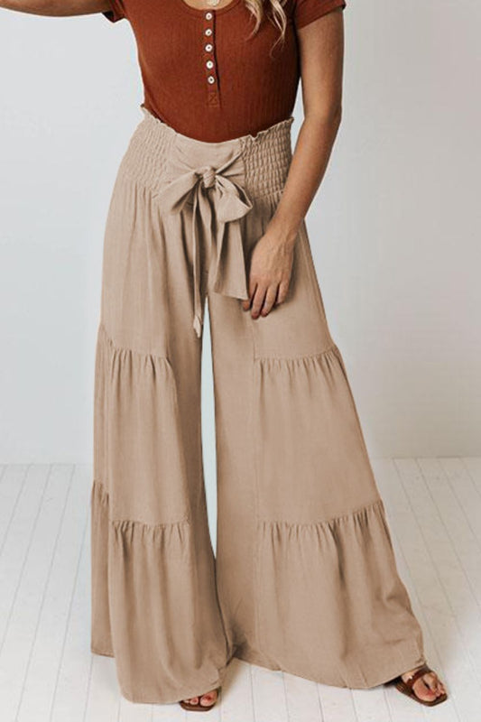 Tie Front Smocked Tiered Culottes  - Doll Fits
