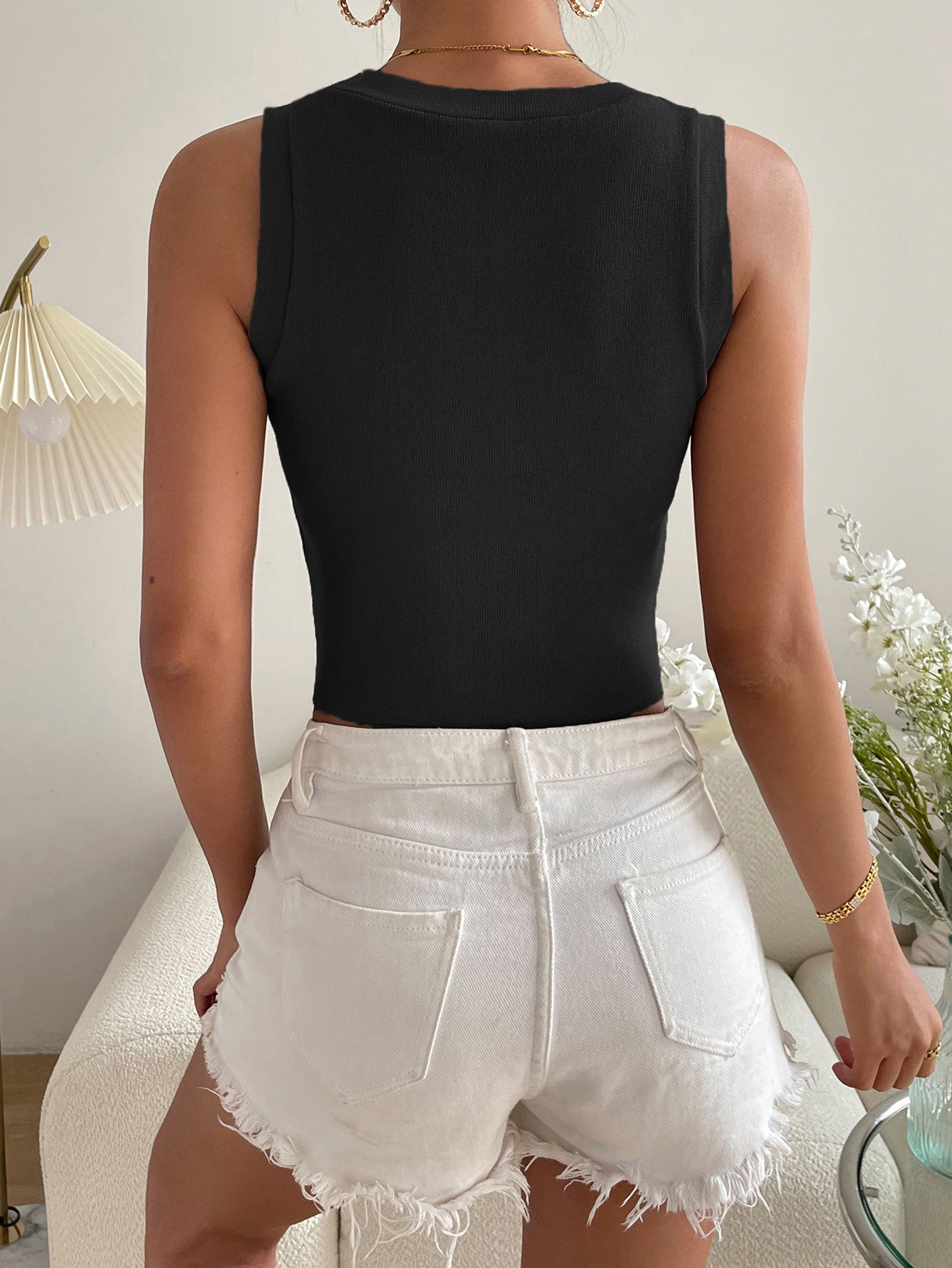 Round Neck Knit Tank  Shirts & Tops- Doll Fits