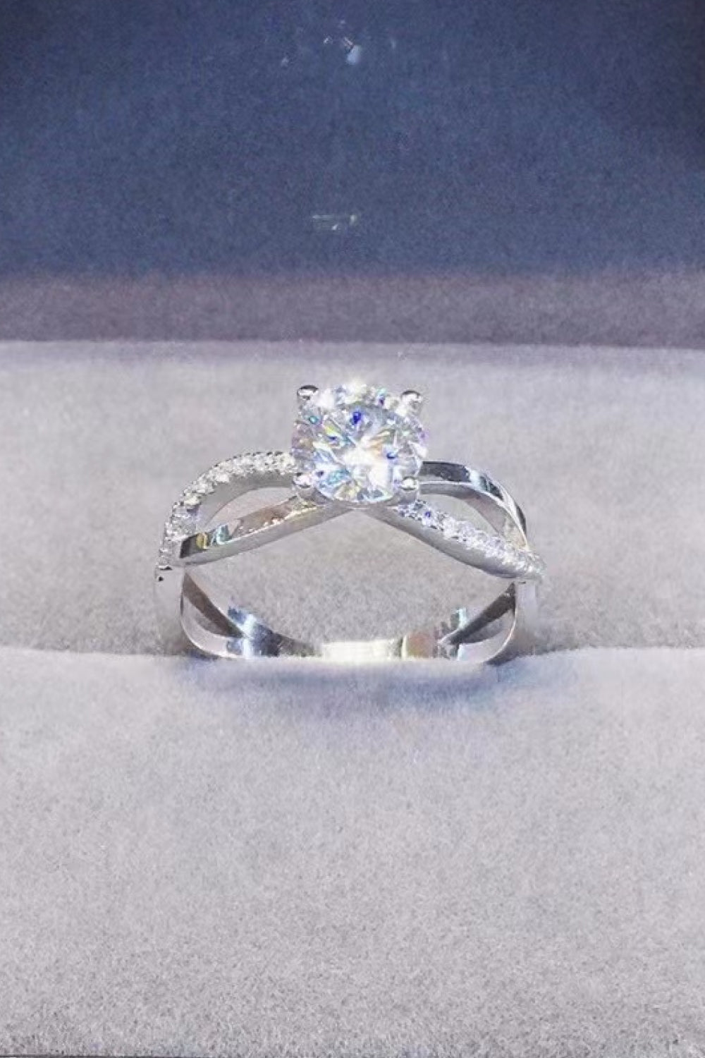 2 Carat Moissanite Crisscross 925 Sterling Silver Ring  Rings- Doll Fits