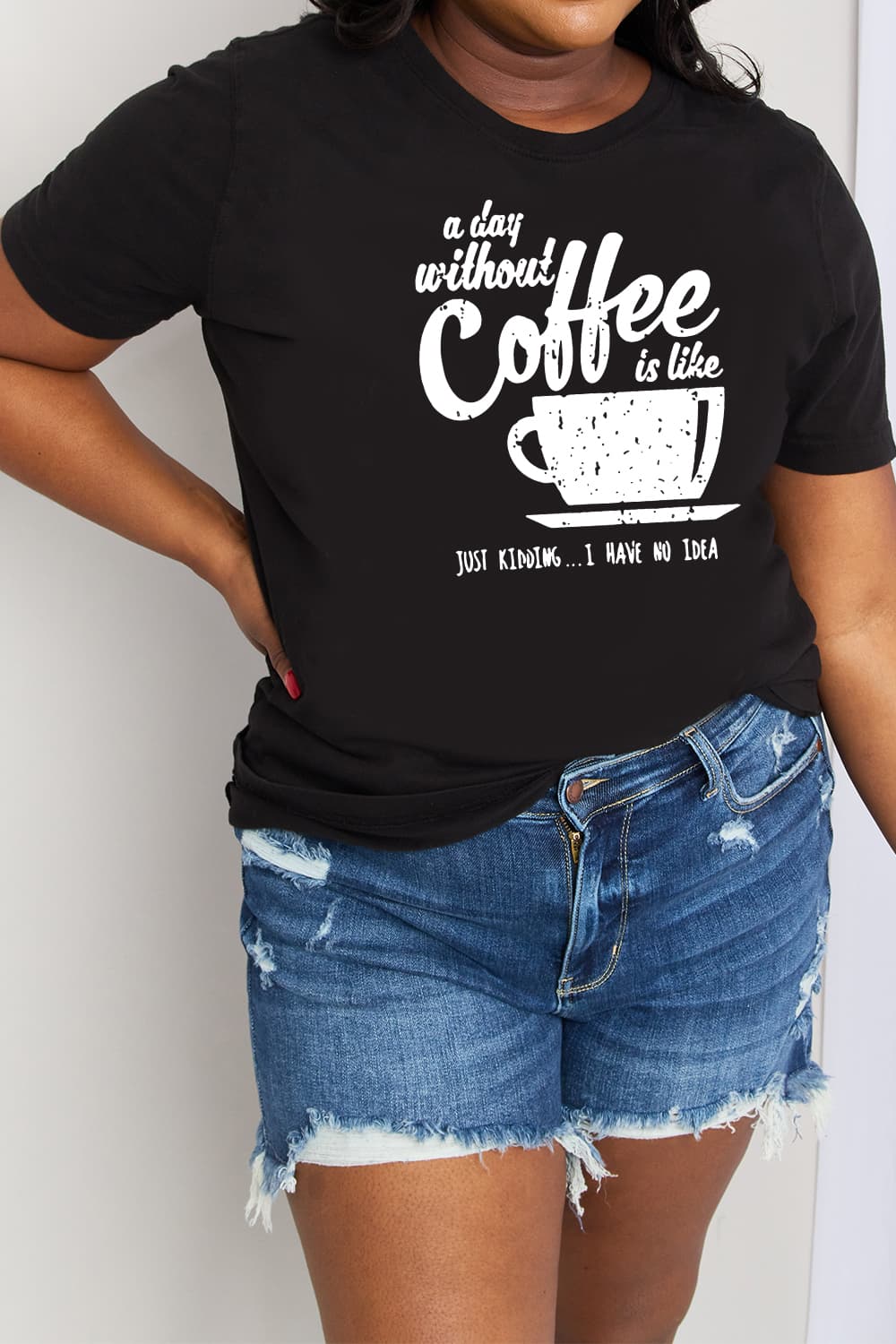 Simply Love Full Size Slogan Graphic Cotton Tee  Shirts & Tops- Doll Fits