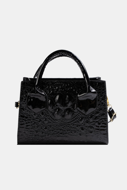 Textured PU Leather Crossbody Bag  Handbags- Doll Fits