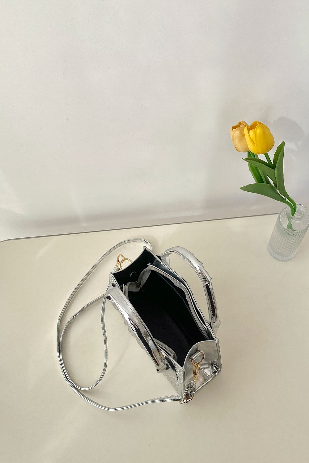 Textured PU Leather Crossbody Bag  Handbags- Doll Fits