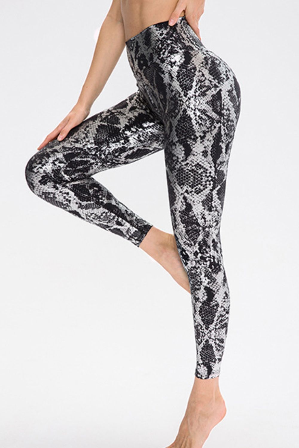 Animal Print Slim Fit Wide Waistband Long Sports Pants  - Doll Fits