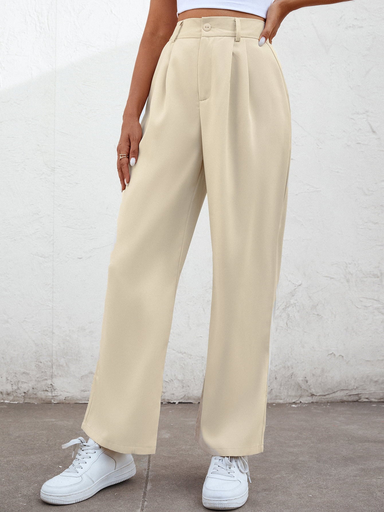 High Waist Straight Leg Pants  Pants- Doll Fits