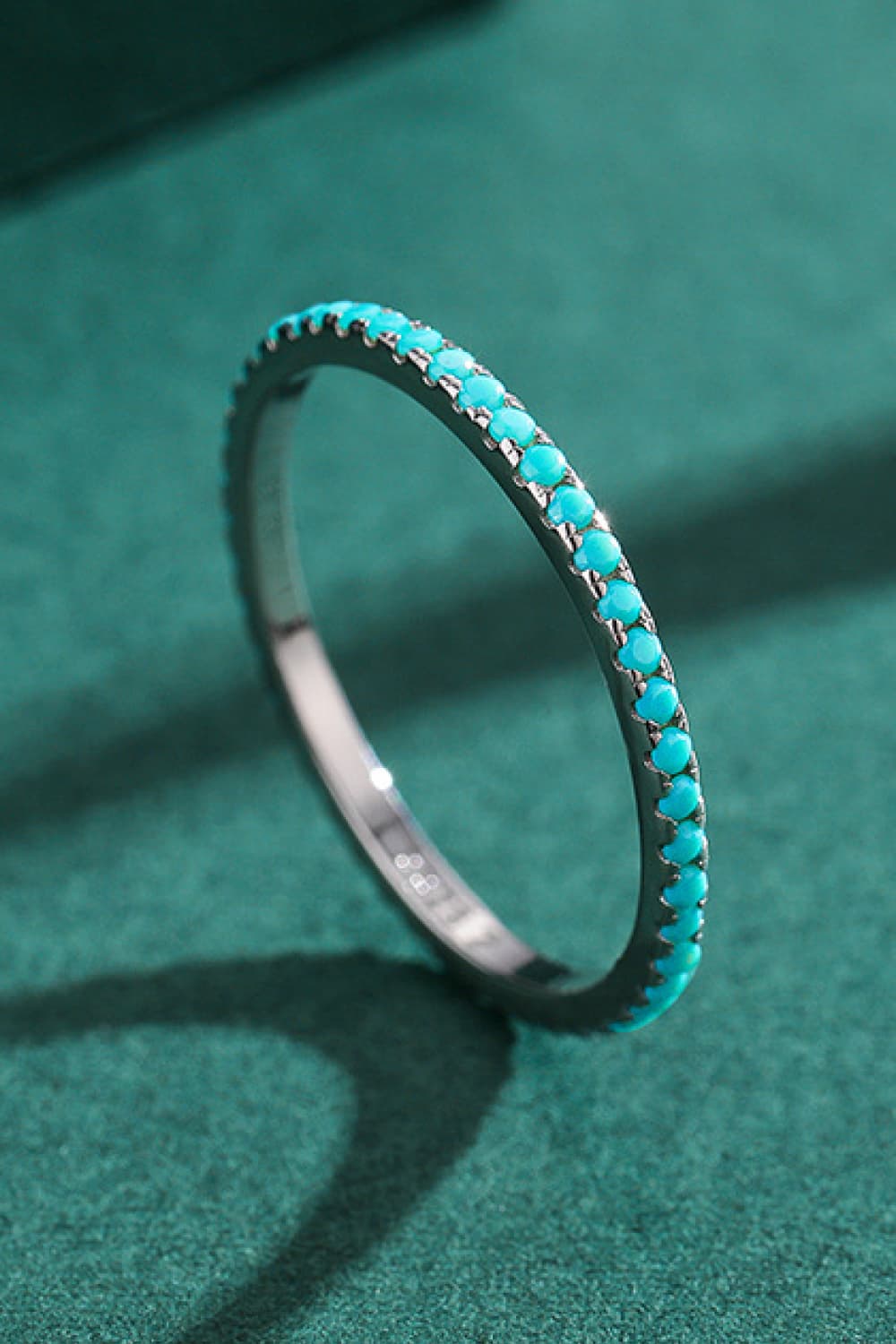 925 Sterling Silver Artificial Turquoise Ring  Rings- Doll Fits