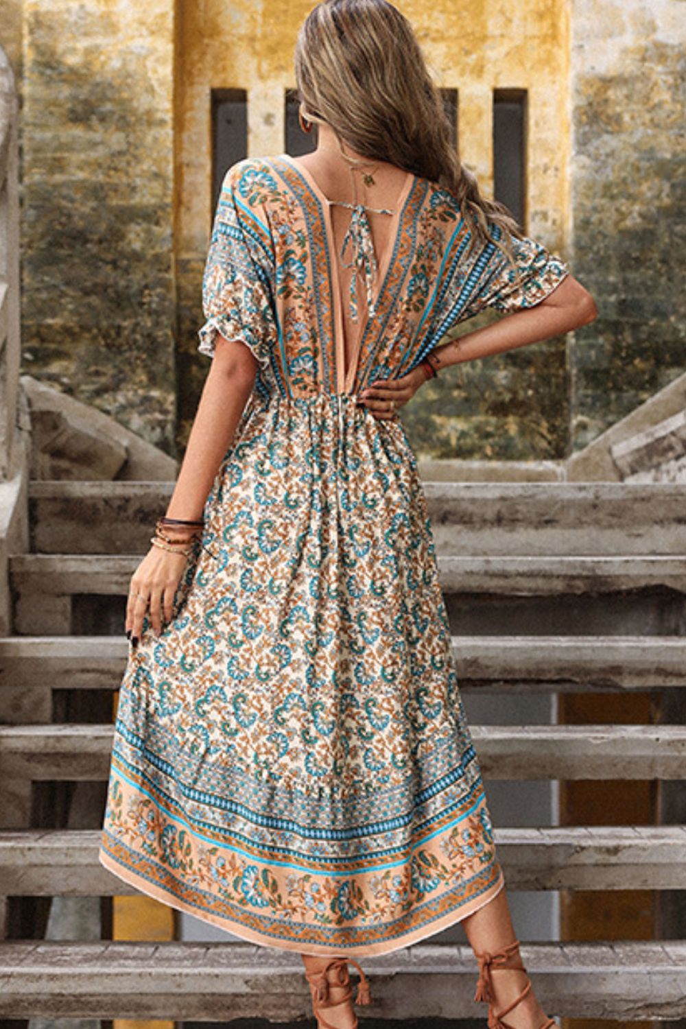 Bohemian High-Low Open Back Dress  Dresses- Doll Fits