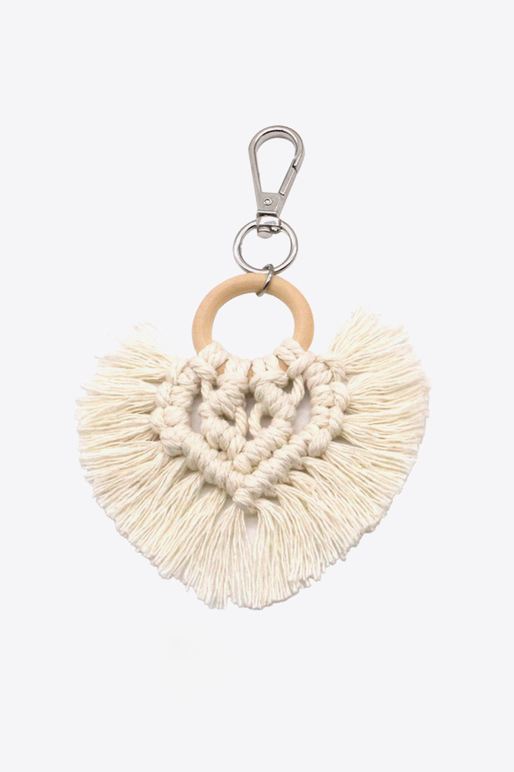 Assorted 4-Pack Heart-Shaped Macrame Fringe Keychain  Keychains- Doll Fits