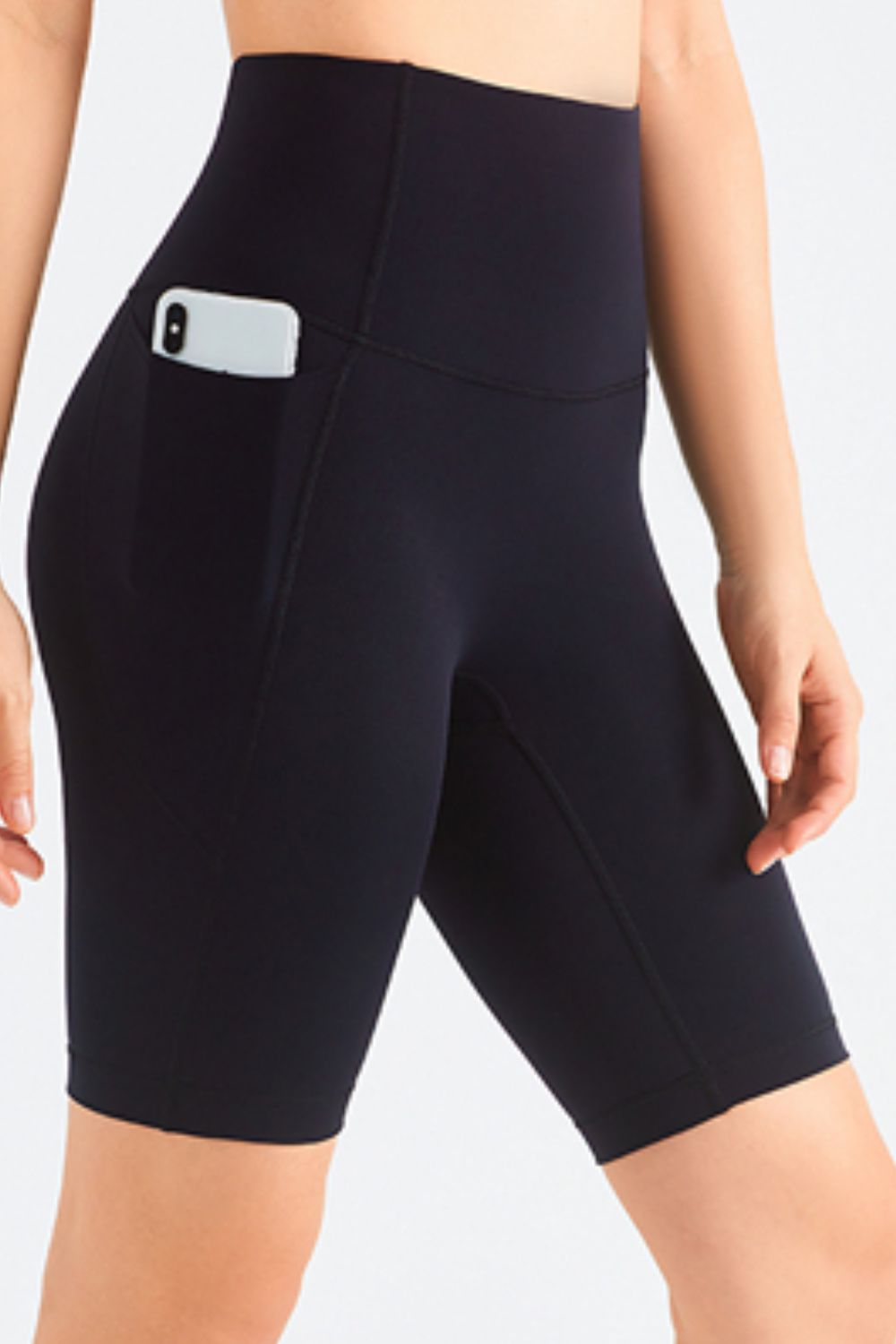 Feel Like Skin Elastic Waistband Pocket Biker Shorts  Activewear- Doll Fits