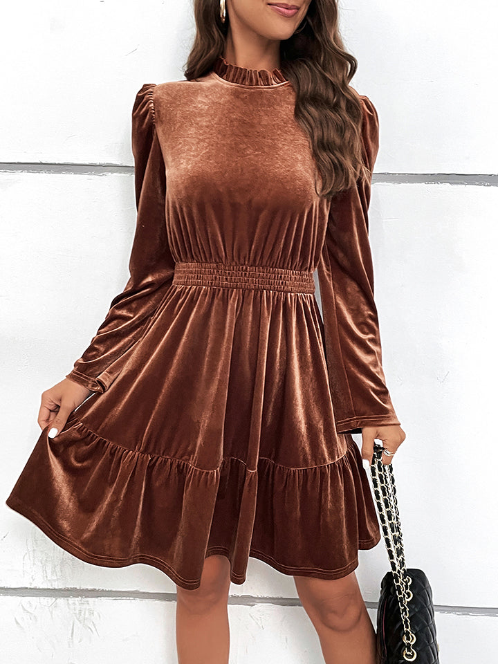 Smocked Waist Long Sleeve Dress  Dresses- Doll Fits