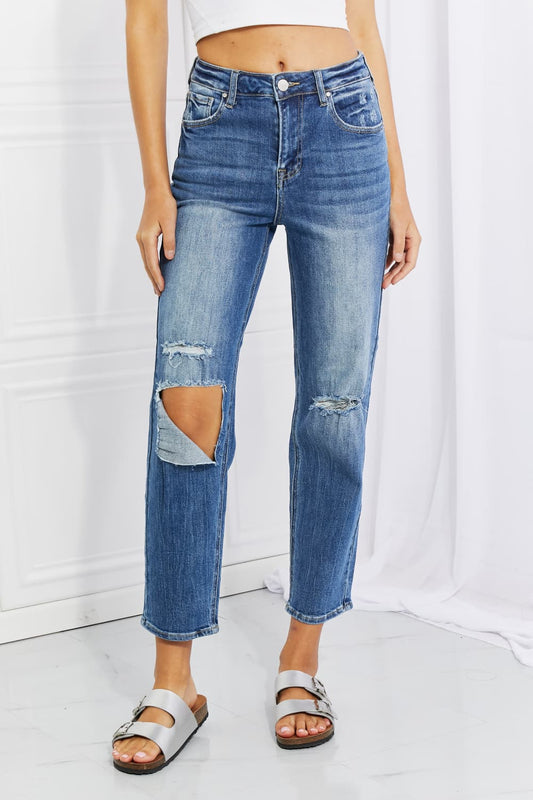RISEN Full Size Emily High Rise Relaxed Jeans  Pants- Doll Fits