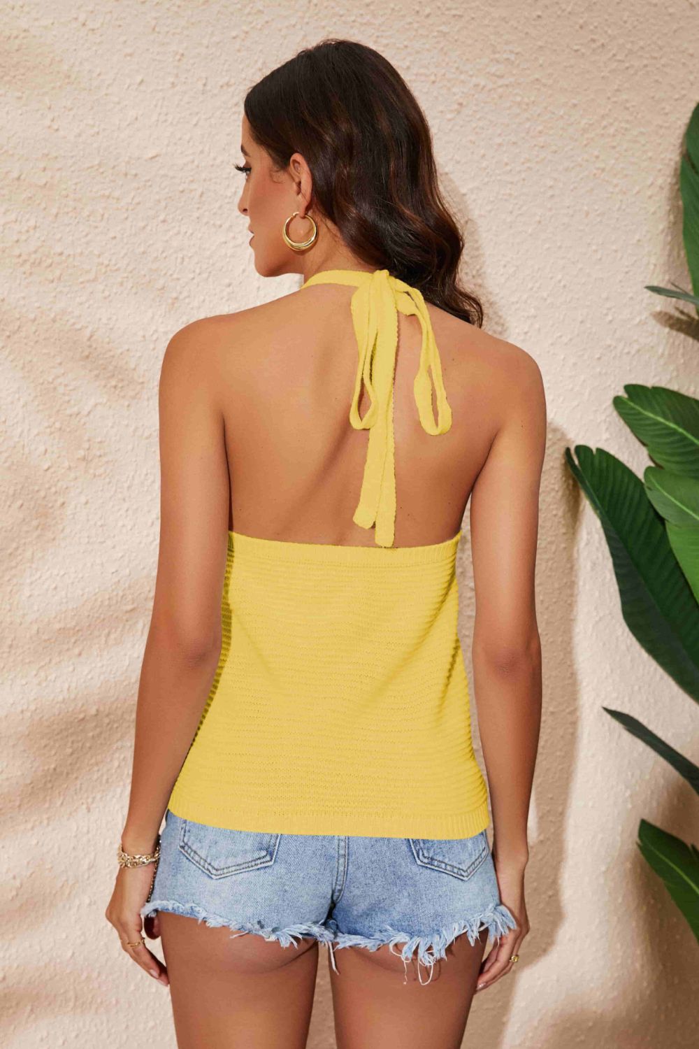 Rainbow Stripe Halter Neck Knit Tank  Shirts & Tops- Doll Fits