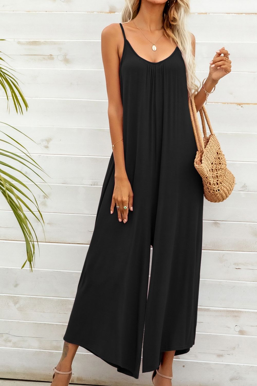 Spaghetti Strap Scoop Neck Jumpsuit  Jumpsuits & Rompers- Doll Fits