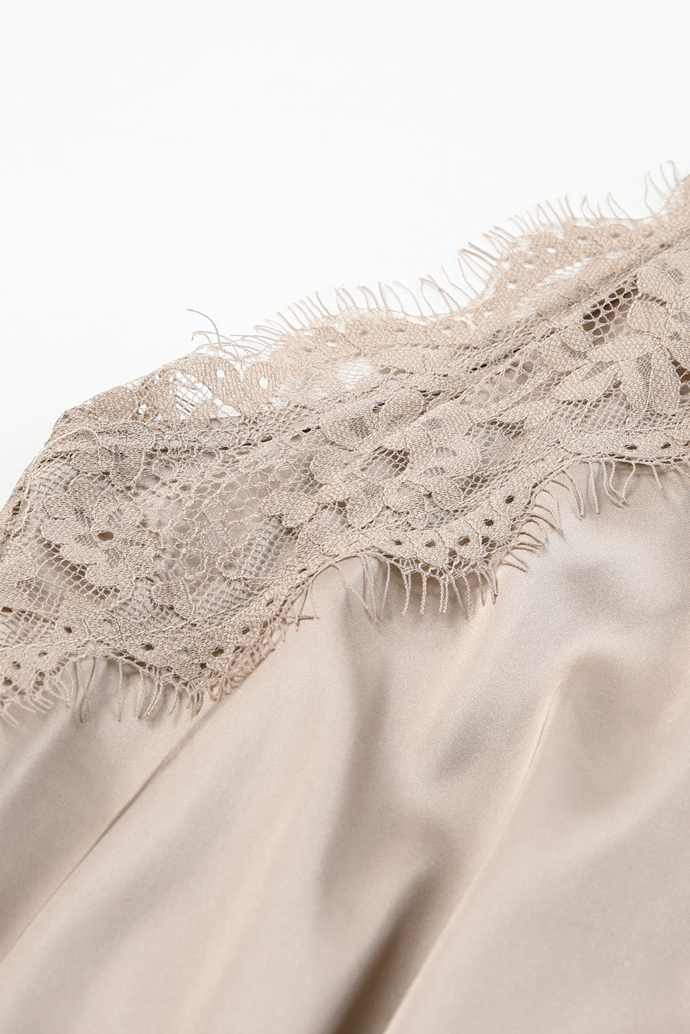 Lace Trim Buttoned Spaghetti Strap Bodysuit  Shirts & Tops- Doll Fits