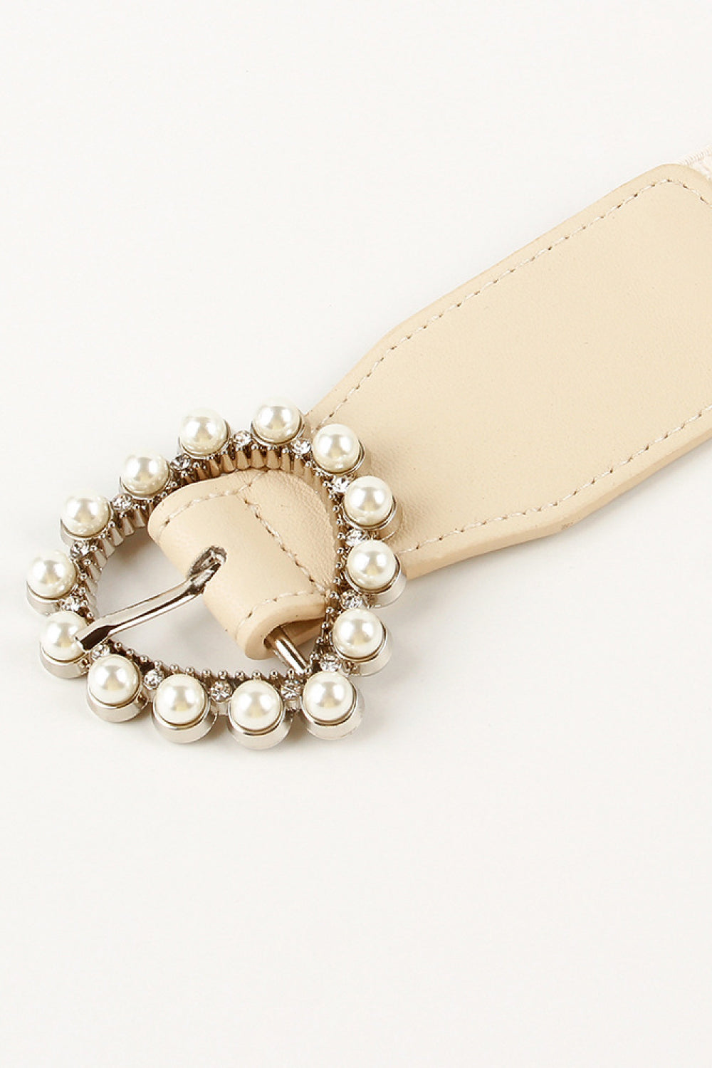 Pearl Heart Buckle Elastic Belt  Belts- Doll Fits