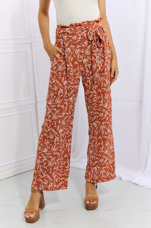 Heimish Right Angle Full Size Geometric Printed Pants in Red Orange  - Doll Fits