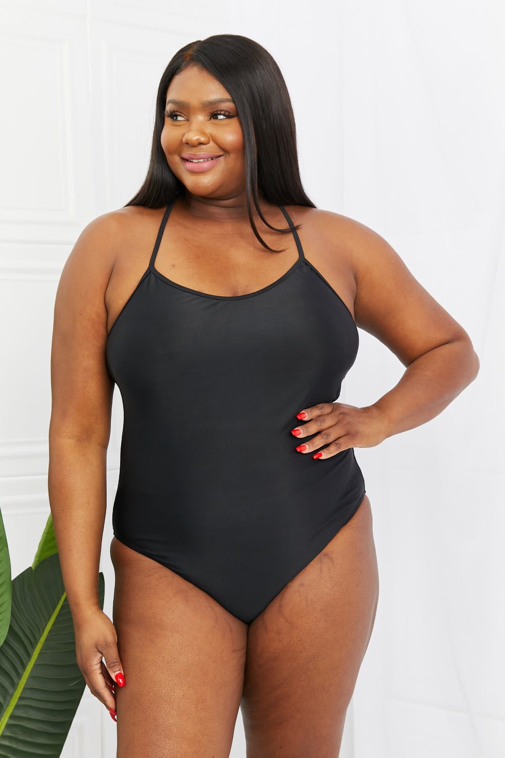 Marina West Swim High Tide One-Piece in Black  Swimwear- Doll Fits