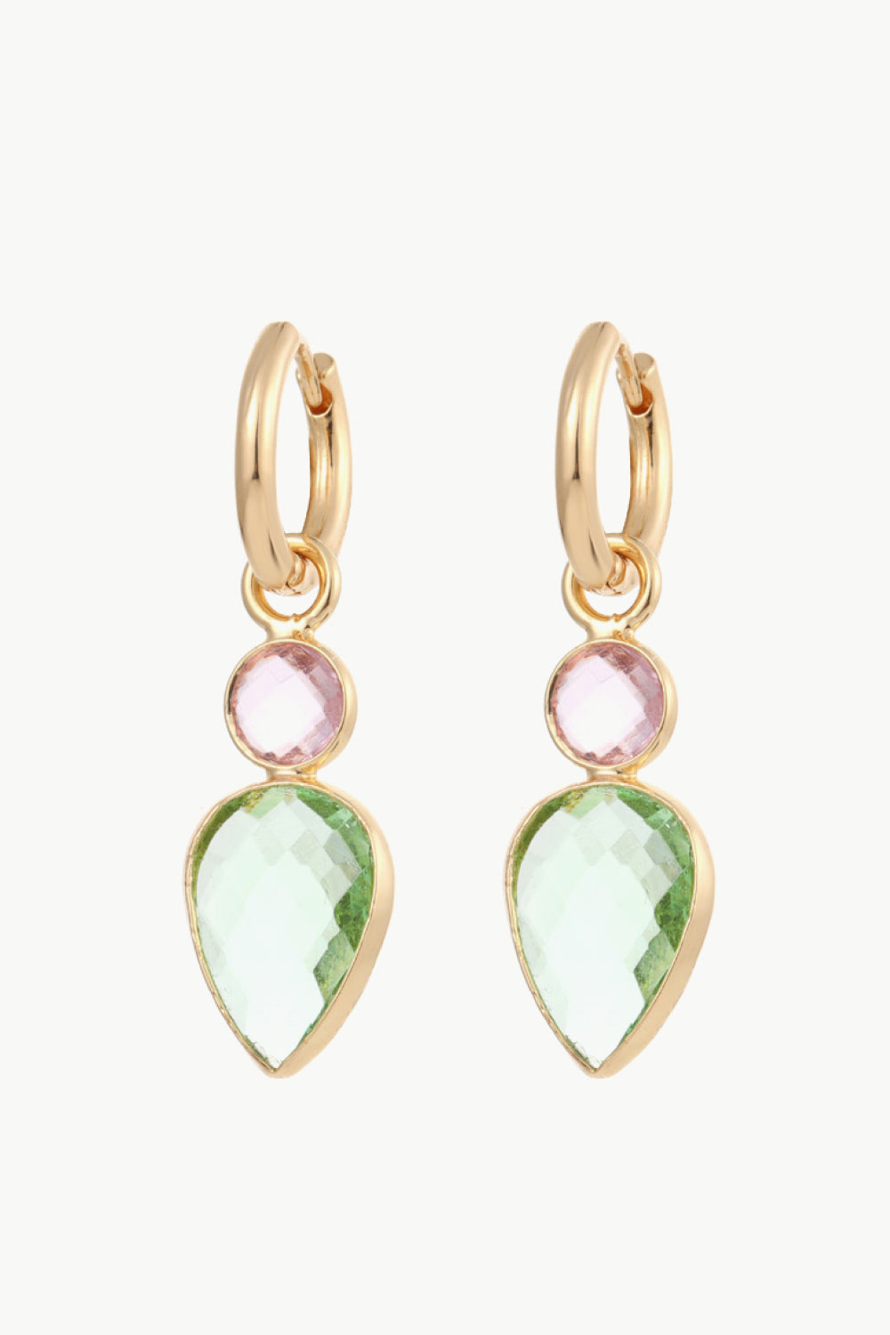 Inlaid Crystal Geometric Drop Earrings  Earrings- Doll Fits