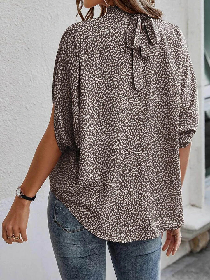 Round Neck Slit Sleeve Blouse  - Doll Fits