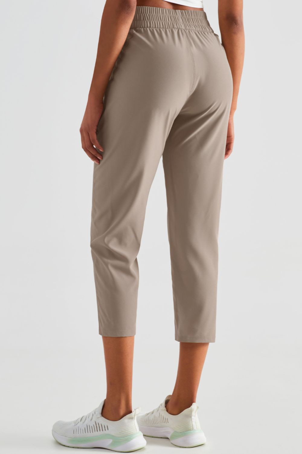 Elastic Waist Cropped Sports Pants  Pants- Doll Fits