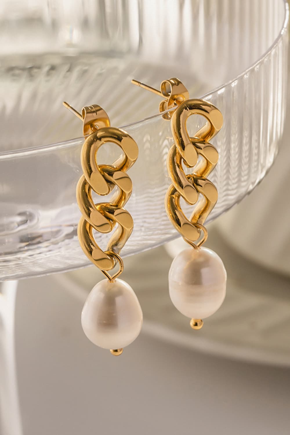 Stainless Steel Pearl Earrings  Earrings- Doll Fits