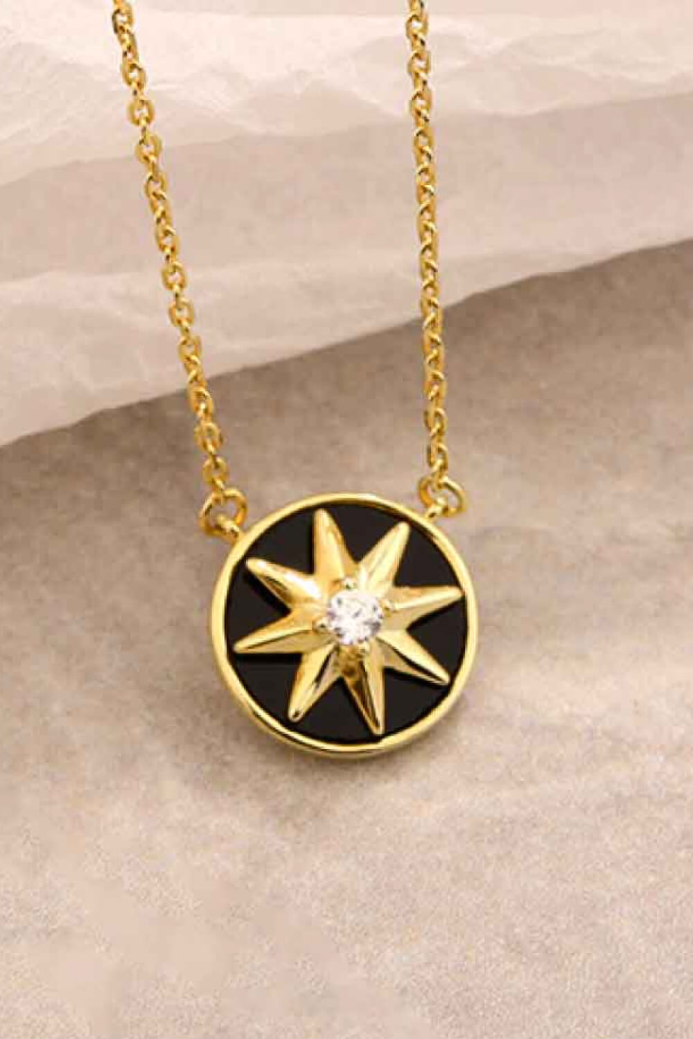 Cubic Zirconia Star Pendant Necklace  Necklaces- Doll Fits