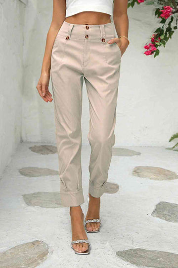 Straight Leg Pants with Pockets