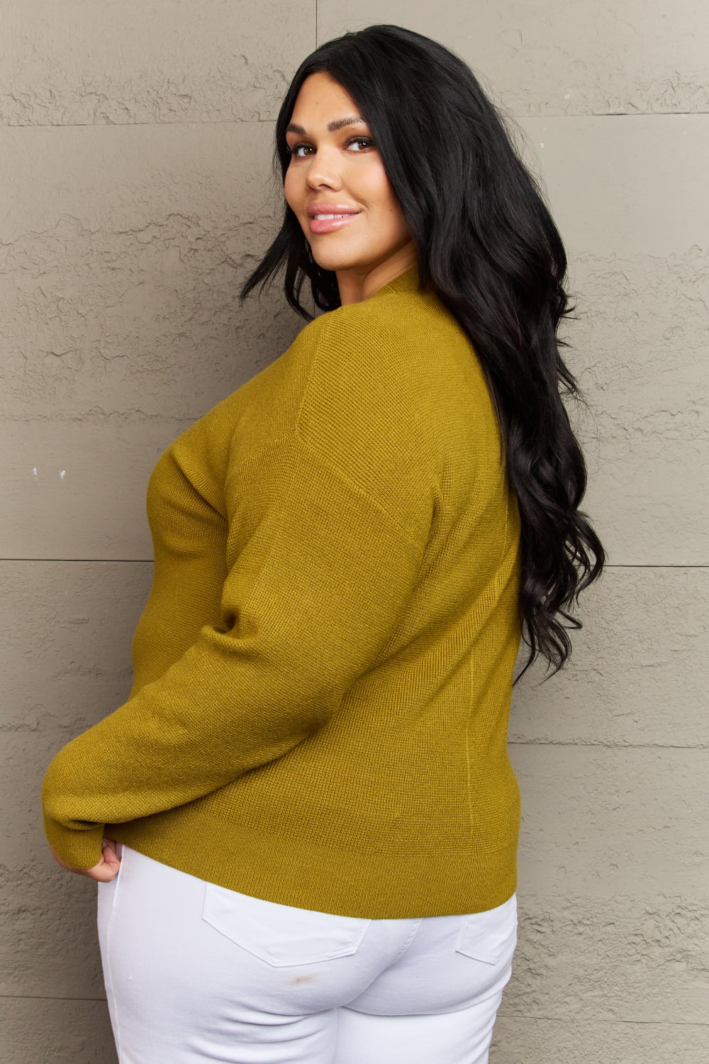 Zenana Kiss Me Tonight Full Size Button Down Cardigan in Chartreuse  - Doll Fits