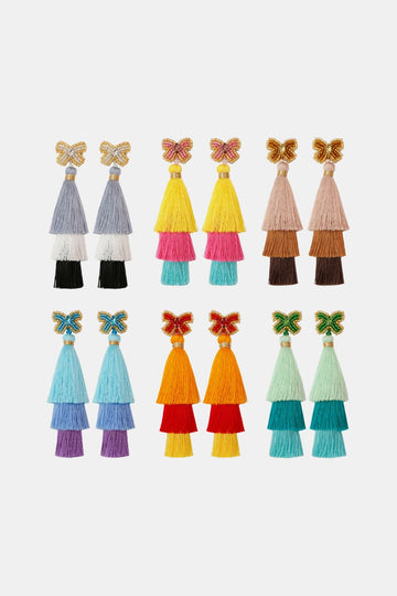 Triple-Layer Tassel Dangle Earrings  Earrings- Doll Fits