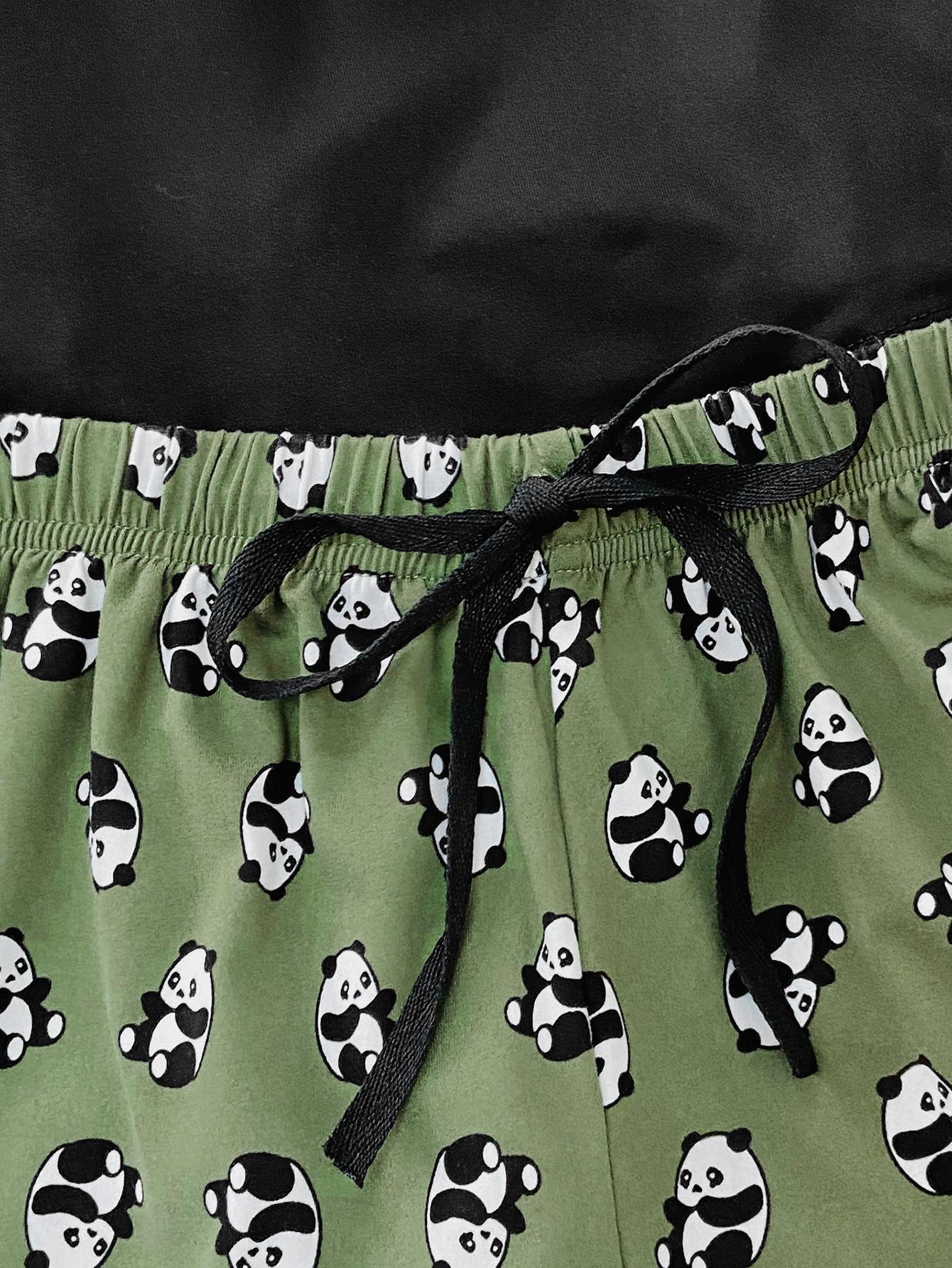 Graphic Tee and Panda Print Shorts Lounge Set  Sleepwear & Loungewear- Doll Fits