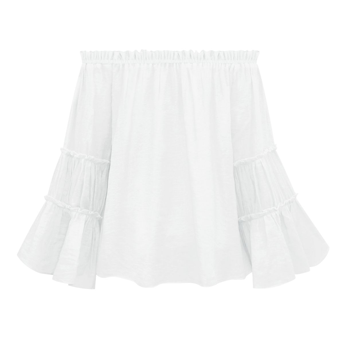 Off-Shoulder Frill Trim Blouse  Shirts & Tops- Doll Fits