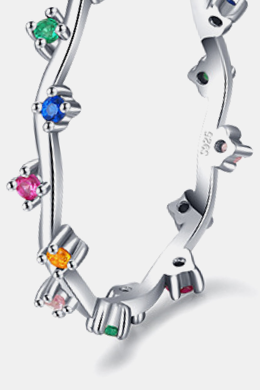Multicolor 925 Sterling Silver Zircon Ring  - Doll Fits
