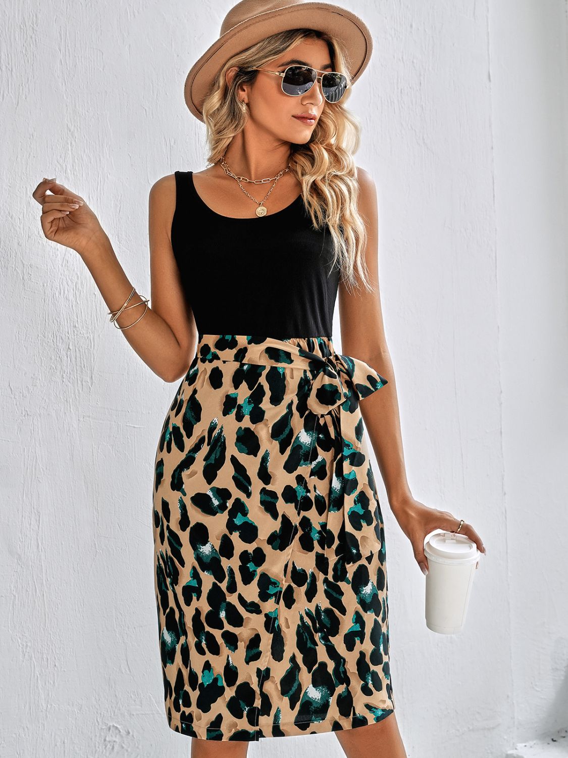 Printed Scoop Neck Sleeveless Dress  Dresses- Doll Fits